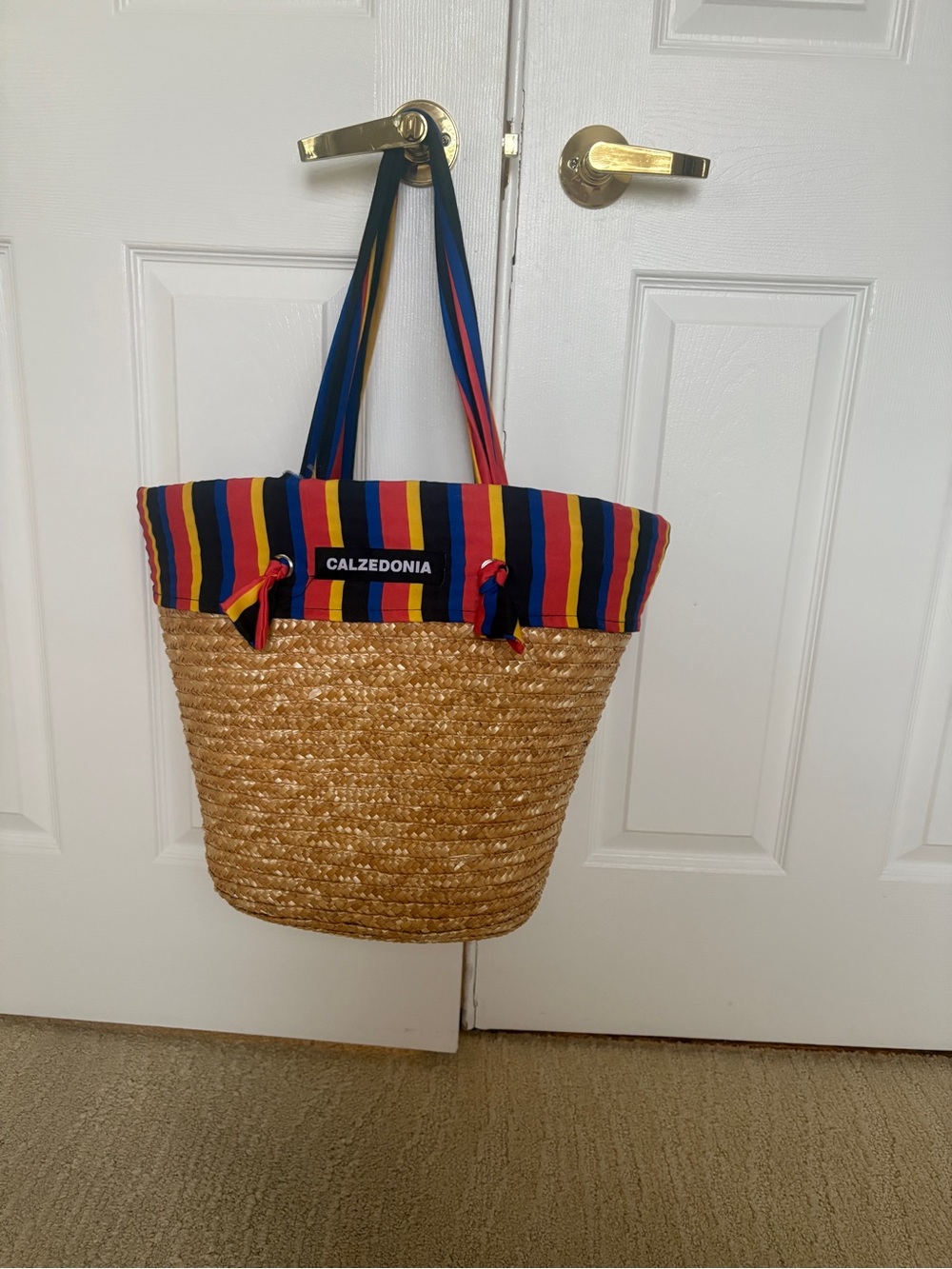 Large Calzedonia straw tote bag